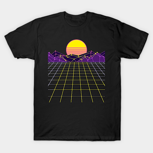 Sunset Vaporwave Aesthetic T-Shirt by KAWAIITEE